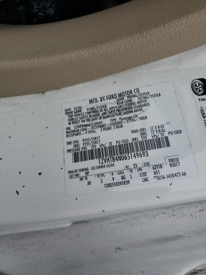 1ZVHT84N065149693 2006 Ford Mustang