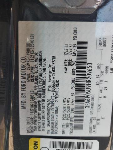 3FA6P0SU9HR209650 Ford Fusion Titanium Phev
