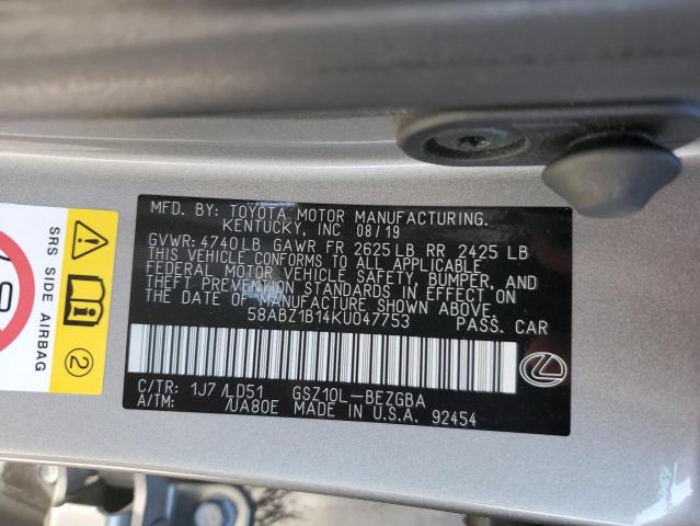 58ABZ1B14KU047753 Lexus ES350 ES 350 10