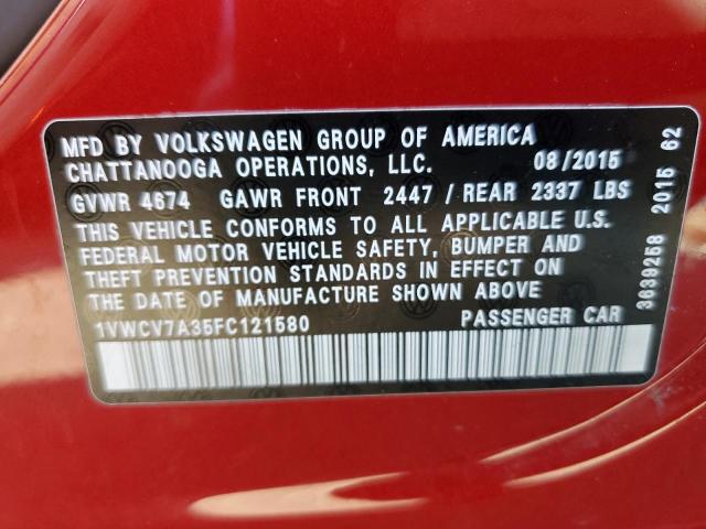 2015 VOLKSWAGEN PASSAT SEL - 1VWCV7A35FC121580