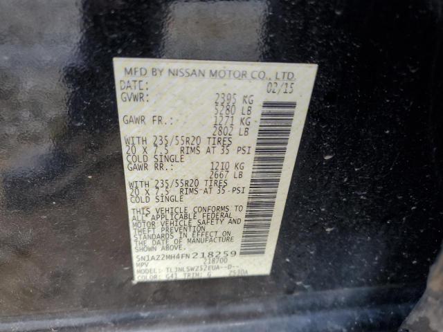 5N1AZ2MH4FN218259 Nissan MURANO S