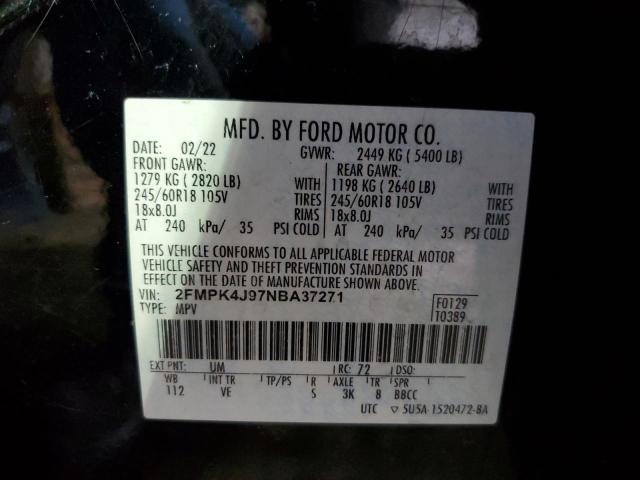 2FMPK4J97NBA37271 2022 FORD EDGE, photo no. 13