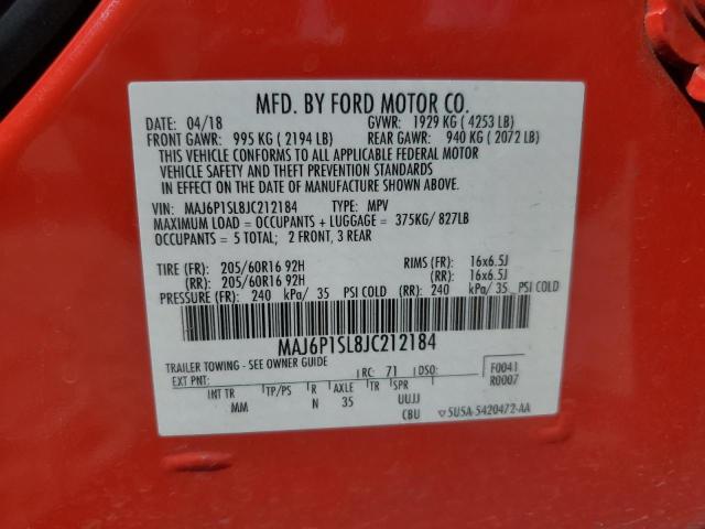 MAJ6P1SL8JC212184 Ford ECOSPORT S