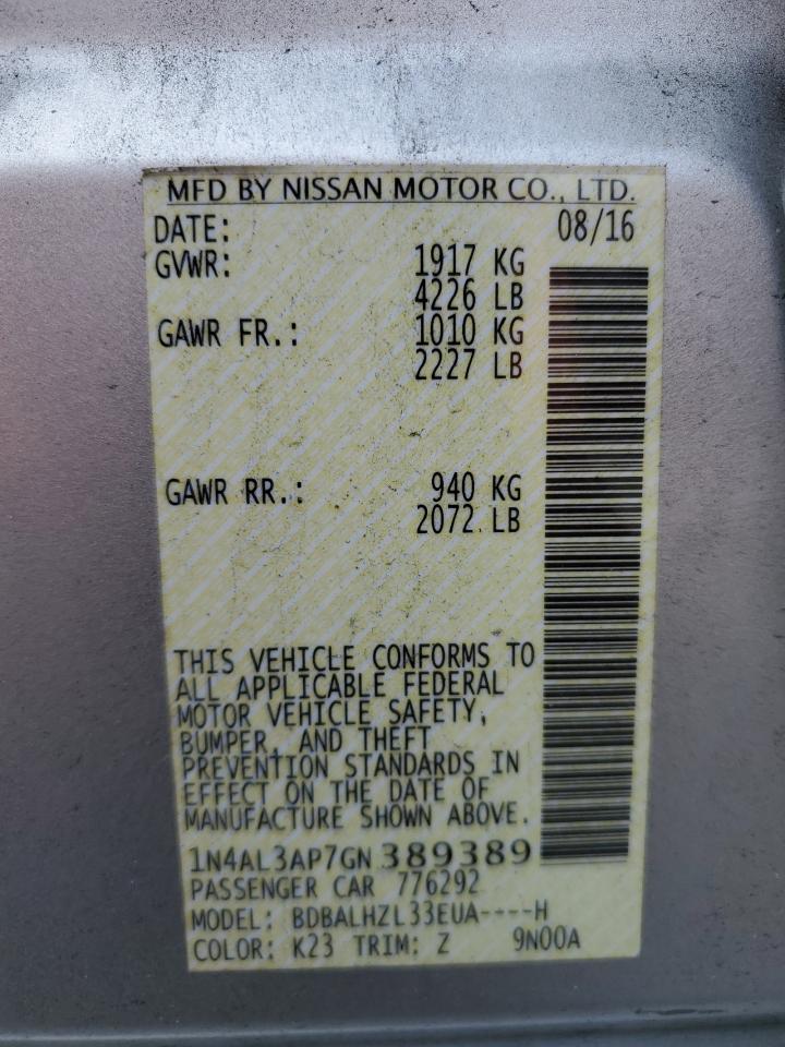 1N4AL3AP7GN389389 NISSAN ALTIMA 2016