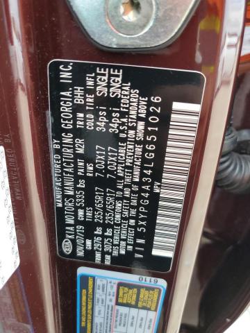 5XYPG4A34LG651026 KIA SORENTO L