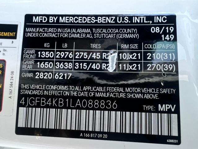 4JGFB4KB1LA088836 2020 MERCEDES-BENZ GLE-CLASS, photo no. 10