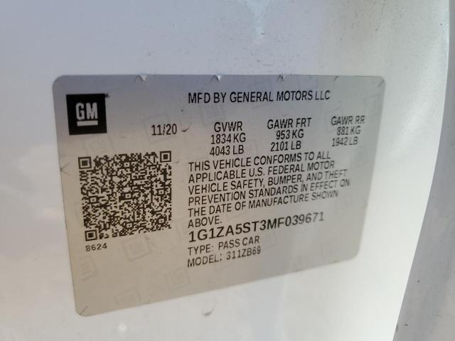 2021 CHEVROLET MALIBU L - 1G1ZA5ST3MF039671