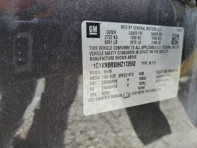 1GYKNBRS8HZ172692 Cadillac XT5 LUXURY