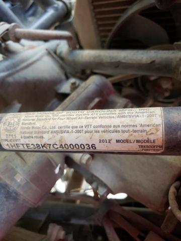 2012 HONDA TRX500 FM 1HFTE38K7C4000036