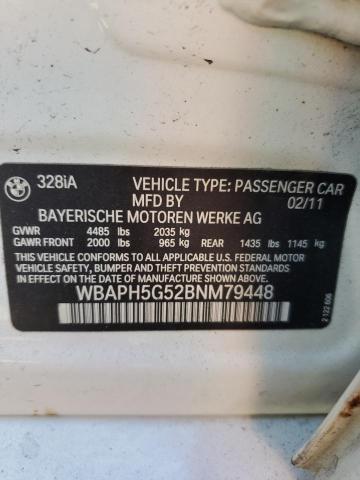 2011 BMW 328 I Sulev VIN: WBAPH5G52BNM79448 Lot: 67011563