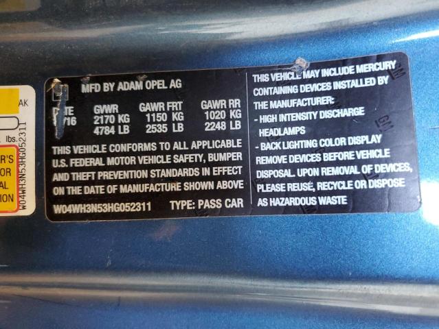 2017 BUICK CASCADA PR - W04WH3N53HG052311