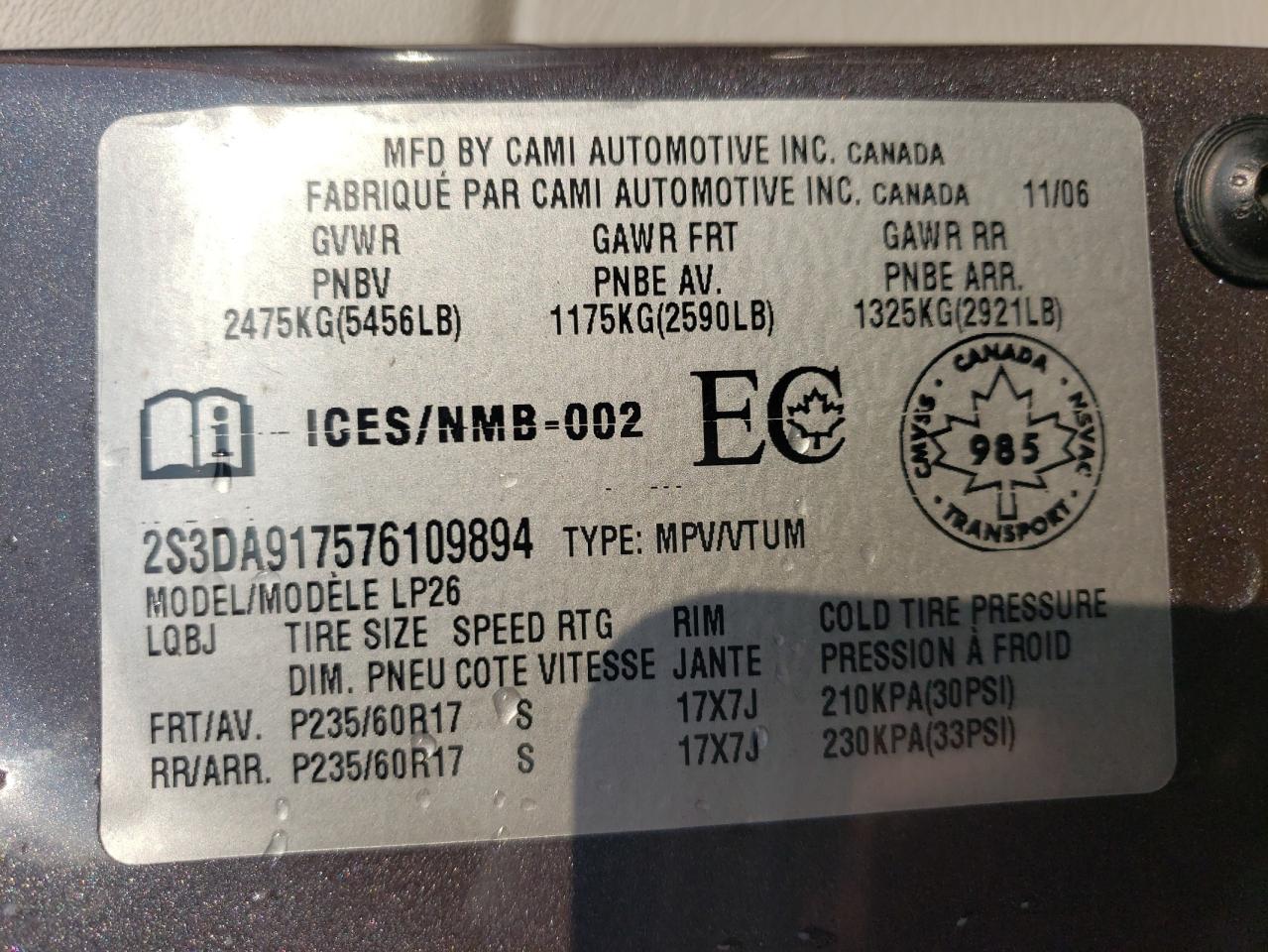 2S3DA917576109894 2007 Suzuki Xl7 Limited Platinum 2S3DA917576109894 2007 Suzuki Xl7 Limited Platinum