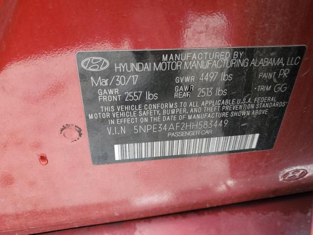 5NPE34AF2HH583449 Hyundai Sonata Sport