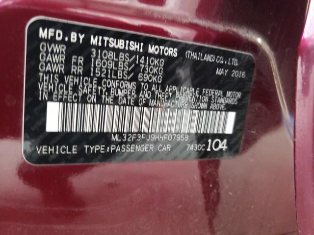 ML32F3FJ9HHF07958 Mitsubishi Mirage G4 Es