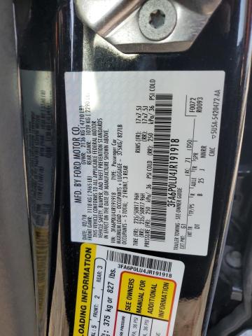 3FA6P0LU4JR191918 Ford Fusion Se Hybrid