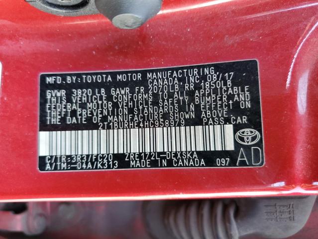 2017 TOYOTA COROLLA L - 2T1BURHE4HC958979