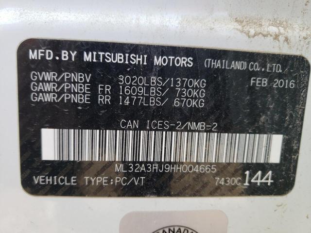 2016 MITSUBISHI MIRAGE ML32A3HJ9HH004665