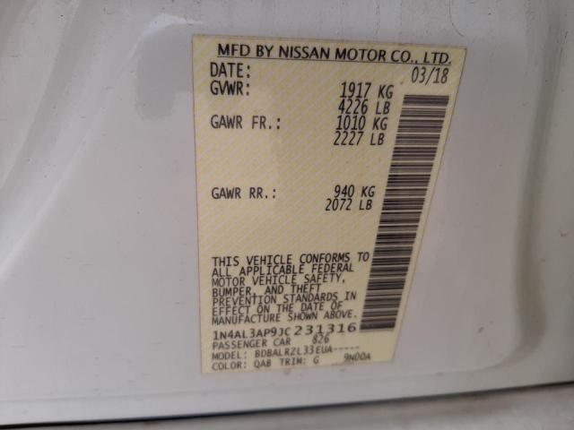 1N4AL3AP9JC231316 Nissan ALTIMA 2.5