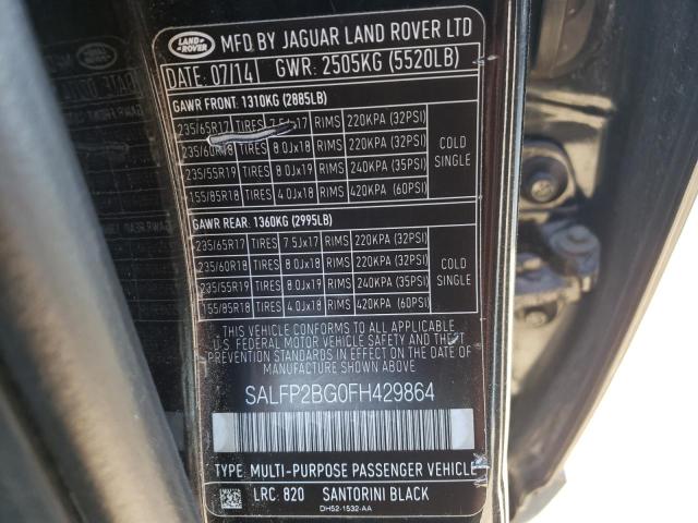 2015 Land Rover Lr2 Se VIN: SALFP2BG0FH429864 Lot: 64526463