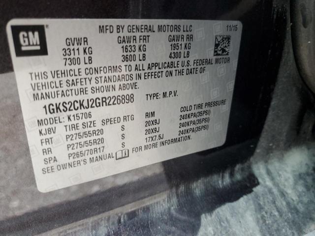 1GKS2CKJ2GR226898 GMC YUKON DENALI
