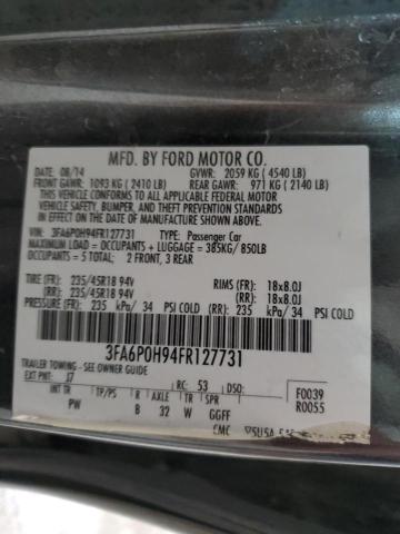 3FA6P0H94FR127731 | 2015 FORD FUSION SE