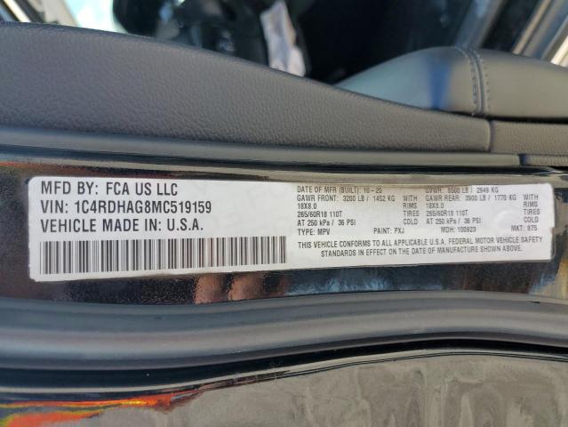 2021 Dodge Durango Sxt VIN: 1C4RDHAG8MC519159 Lot: 68693973