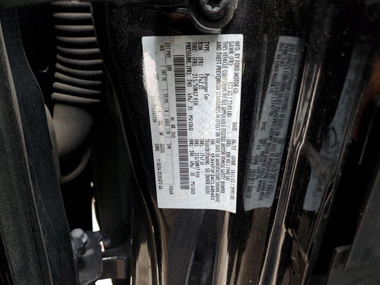 1FAHP3F24CL448453 2012 Ford Focus Se