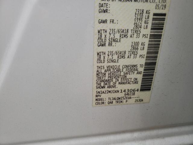 5N1AZ2MJ1KN143064 Nissan MURANO S