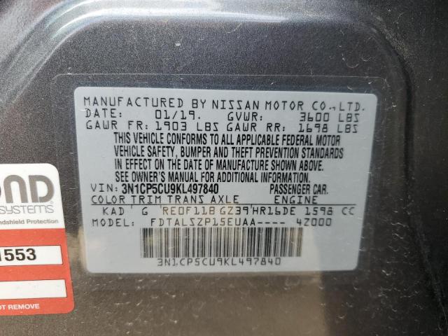 2019 NISSAN KICKS S - 3N1CP5CU9KL497840
