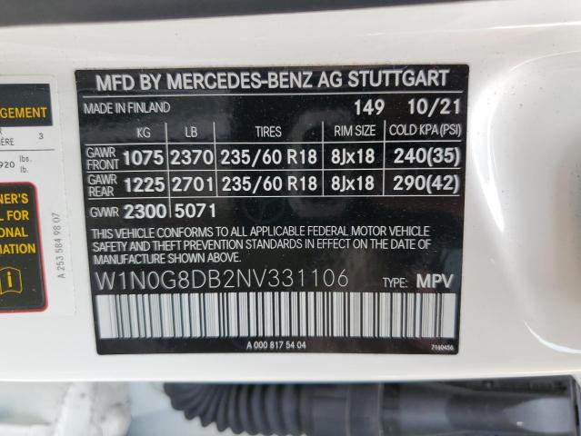 W1N0G8DB2NV331106 Mercedes-Benz GLC 300