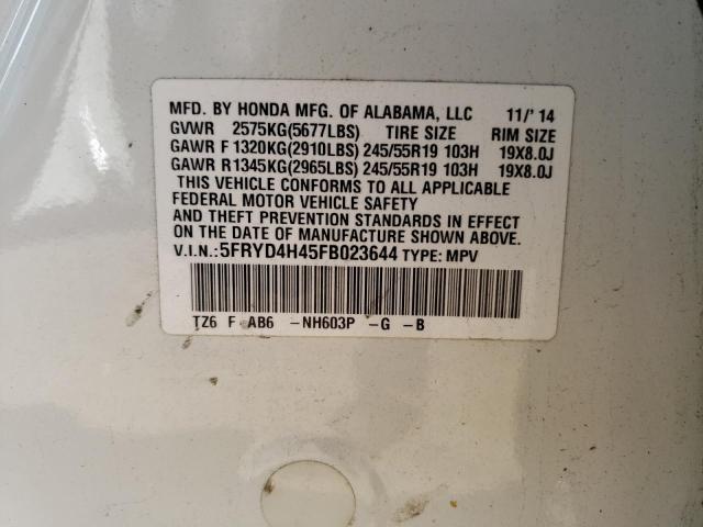 5FRYD4H45FB023644 | 2015 Acura mdx technology