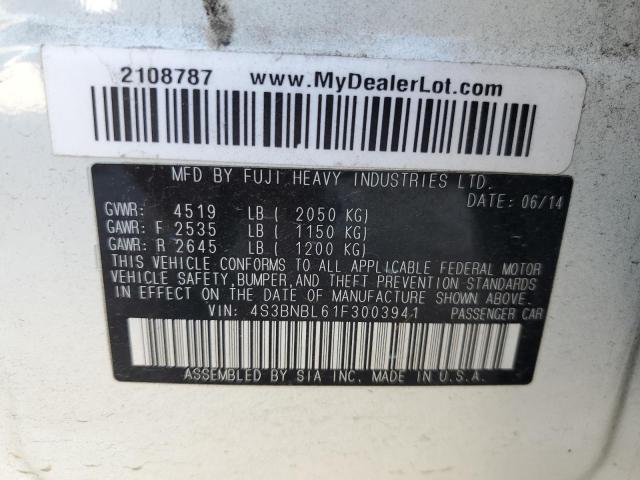 4S3BNBL61F3003941 Subaru Legacy 2.5i Limited