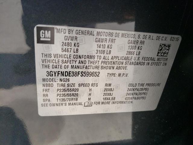 3GYFNDE38FS599652 Cadillac Srx Premium Collection