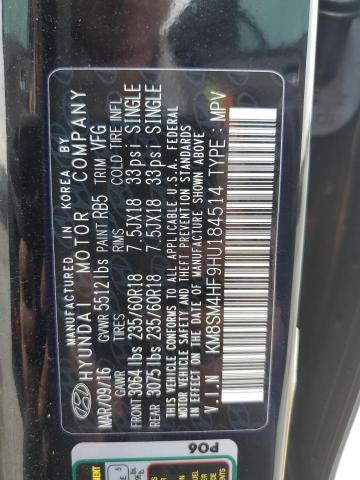 KM8SM4HF9HU184514 Hyundai Santa Fe Se