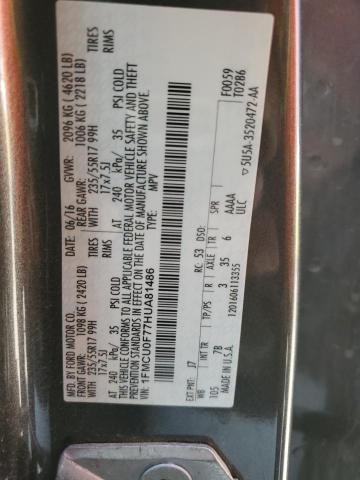 1FMCU0F77HUA81486 Ford ESCAPE S