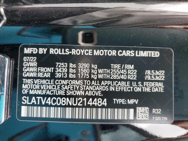 VIN SLATV4C08NU214484 2022 Rolls-Royce Cullinan no.13