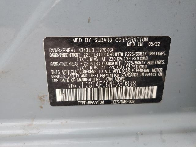 Subaru Crosstrek Premium 2022 JF2GTAEC6NH280838 Thumbnail 13