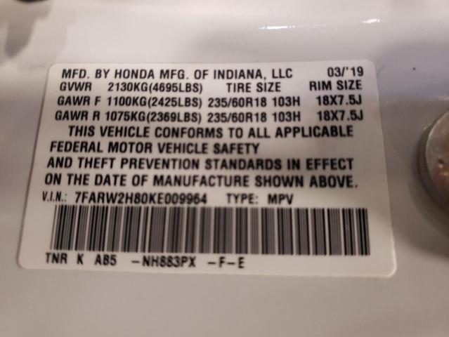 7FARW2H80KE009964 Honda CR-V EXL