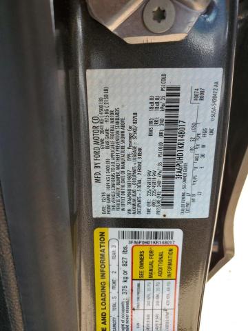 3FA6P0HD1KR148017 Ford Fusion SE 10