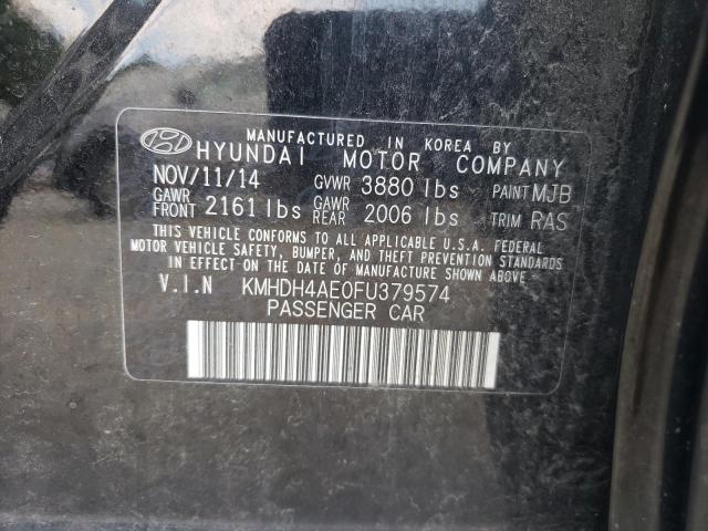 KMHDH4AE0FU379574 Hyundai ELANTRA SE