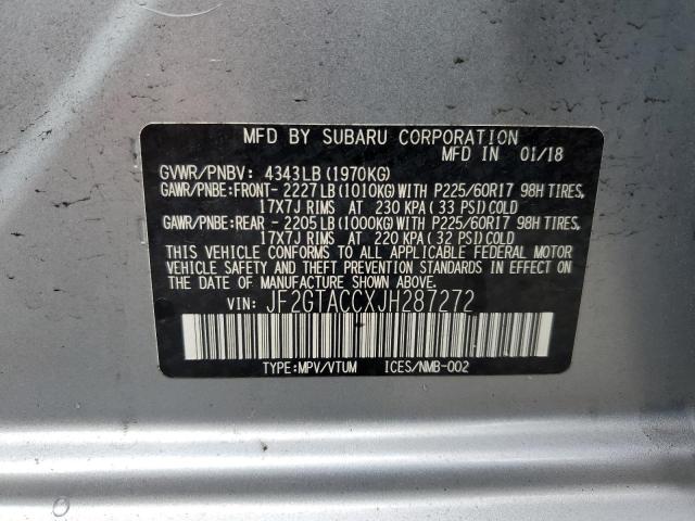 JF2GTACCXJH287272 Subaru Crosstrek Premium