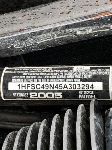 2005 HONDA VTX1800 S3 1HFSC49N45A303294