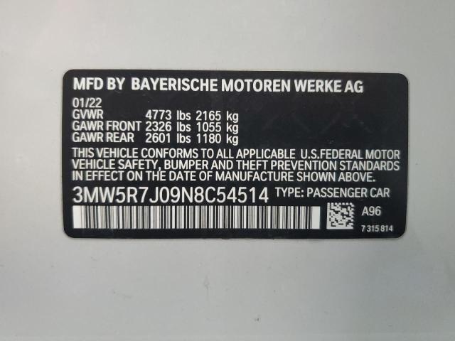 3MW5R7J09N8C54514 BMW 3 Series 330XI 12