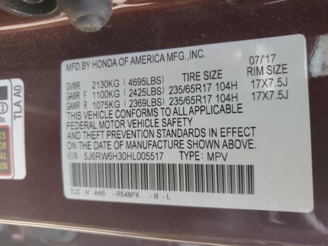 5J6RW6H30HL005517 Honda CR-V LX