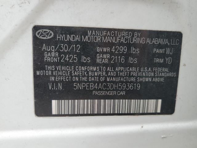 5NPEB4AC3DH593619 | 2013 Hyundai sonata gls