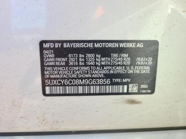 VIN 5UXCY6C08M9G63856 2021 BMW X6, Xdrive40I no.12