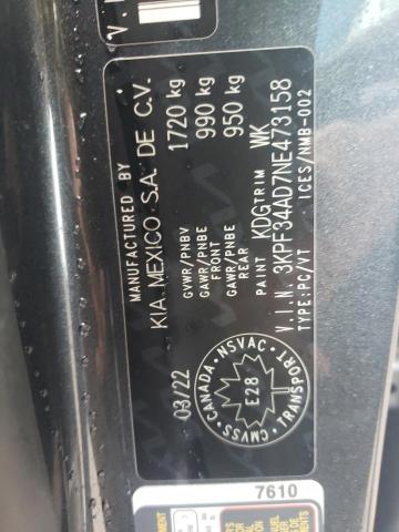 2022 KIA FORTE GT L - 3KPF34AD7NE473158