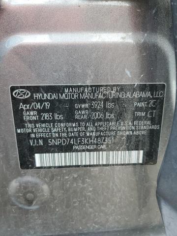 5NPD74LF3KH487351 Hyundai Elantra SE 10