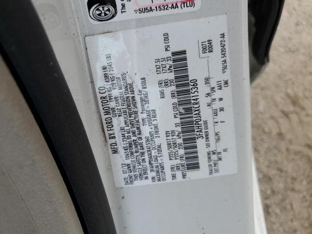 Lot #2311170957 2012 FORD FUSION SEL salvage car