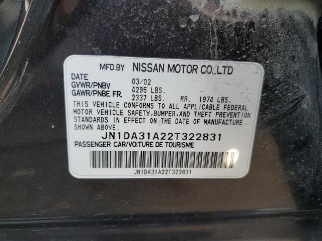 2002 Nissan Maxima Gle VIN: JN1DA31A22T322831 Lot: 68968803